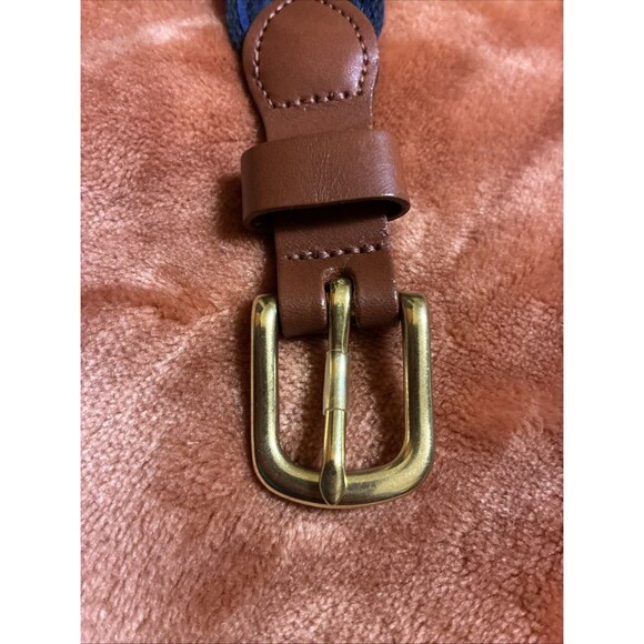 Leather Man Ltd Youth belt 26 Blue Canvas Leather Lobster Boys - Picture 3 of 7